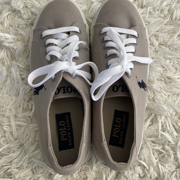 Polo Ralph Lauren gray canvas sneakers shoes - Picture 7 of 12